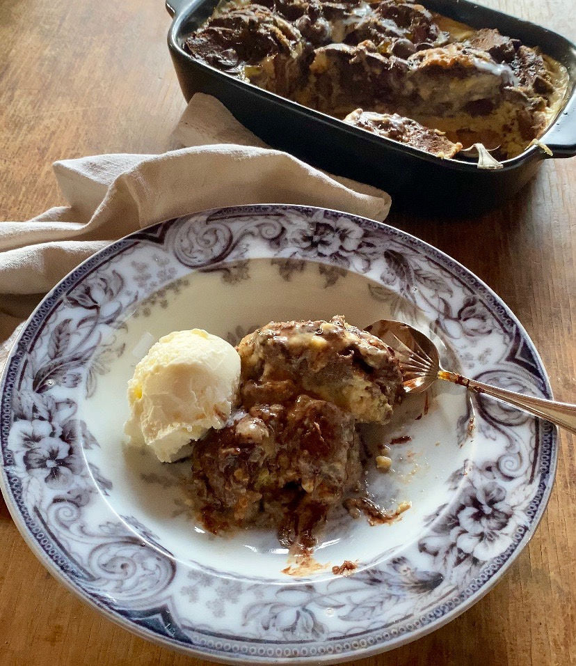 Hot Cross Bun and Butter Pudding