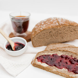 Gluten free fresh  bread and jam 
