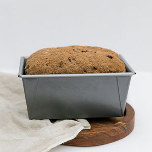 Gluten Free Spiced fruit Bread baked in a traditional bread tin 